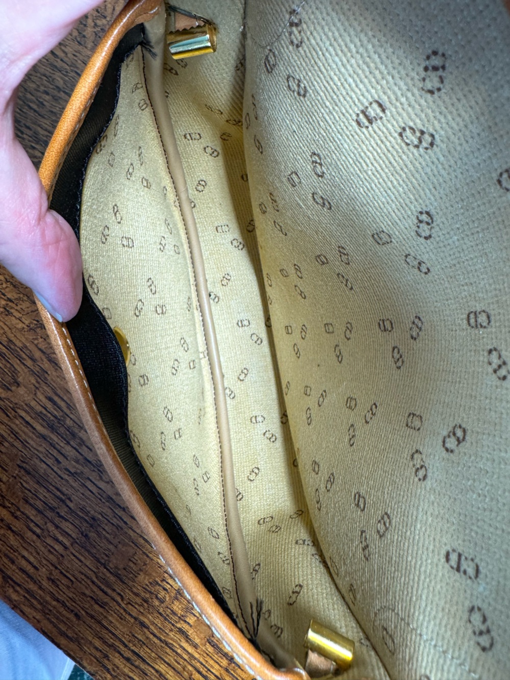 Christian Dior Vintage Black & Tan Canvas w/Leather-Trim Crescent Crossbody - Picture 11 of 11